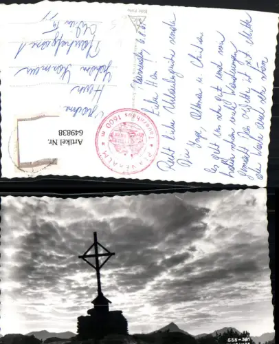 649838,Foto Ak Planneralm Abend Plannerkreuz Gipfelkreuz Kreuz Irdning-Donnersbachtal
