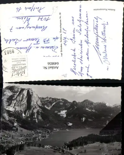 649856,Foto Ak Grundlsee m. Backenstein u. Totem Gebirge