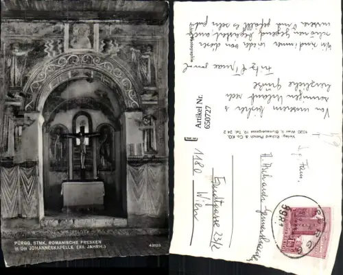 650727,Foto Ak Pürgg Pürgg-Trautenfels Romanische Fresken Johanneskapelle