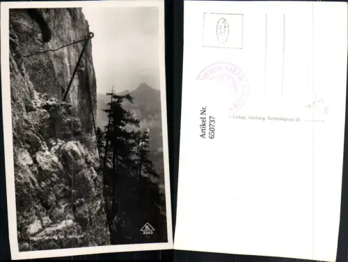 650737,Foto Ak Wasserfallweg im Gesäuse Hesshütte Johnsbach Admont