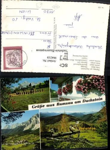 664219,Mehrbild Ak Ramsau a. Dachstein Hirzegg Blumenschmuck Türlwandhütte