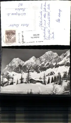 667383,Foto Ak Türlwandhütte geg. Dachstein Südwände Ramsau am Dachstein