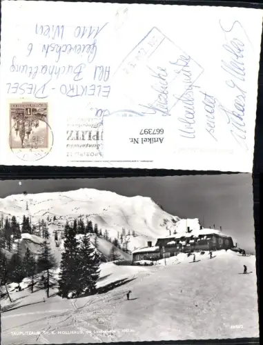 667397,Foto Ak Tauplitzalm Hollhaus Bad Mitterndorf Lawinenstein Wintersport