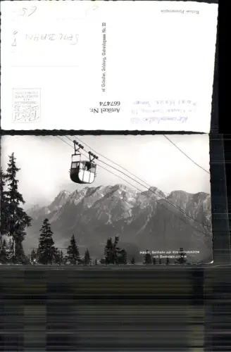 667474,Foto Ak Haus Ennstal Seilbahn zur Krummholzhütte m. Dachstein Gondel