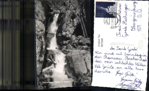 667568,Foto Ak Silberkarklamm Ramsau a. Dachstein Wasserfall