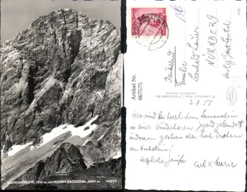 667575,Foto Ak Südwandhütte m. Hohem Dachstein Ramsau a. Dachstein