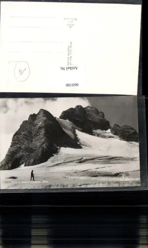669700,Foto Ak Hoher u. Niederer Dachstein Ramsau a. Dachstein