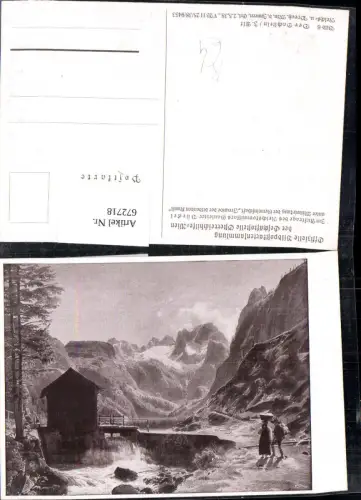 672718,Künstler Ak J. Alt Der Dachstein Wanderer Ramsau a. Dachstein