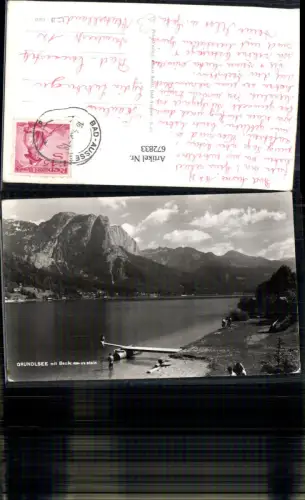 672833,Foto Ak Grundlsee mit Backenstein Strandleben