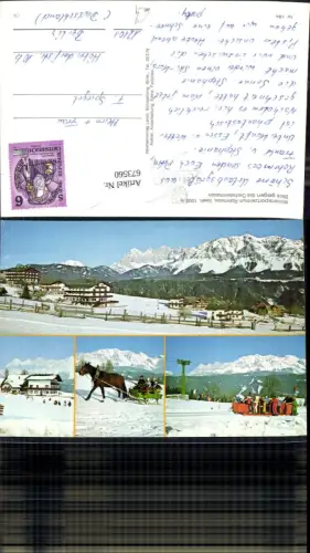 673560,Mehrbild Ak Rohrmoos Rohrmoos-Untertal Dachsteinmassiv Pferdeschlitten Wintersport