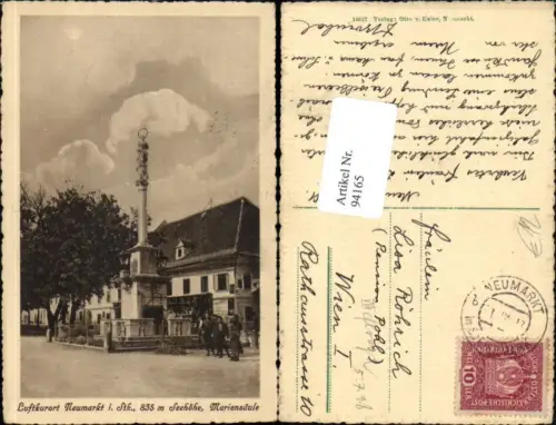 94165,Luftkurort Neumarkt i.d. Steiermark Mariensäule Murau