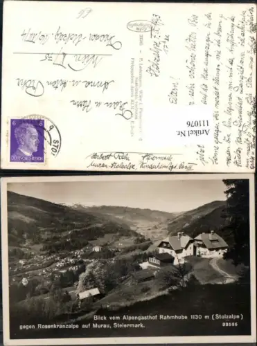 111076,Gasthaus Rahmhube Stolzalpe bei Murau