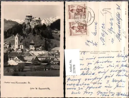 227078,Motiv aus Neumarkt i. d. Steiermark Teilansicht Burg