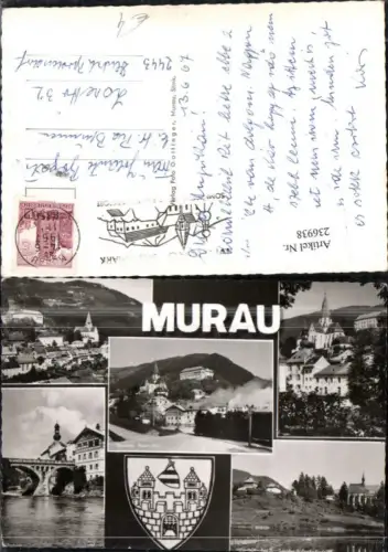 236938,Murau Totale Murtalbahn Murbürcke Kirche Mehrbildkarte