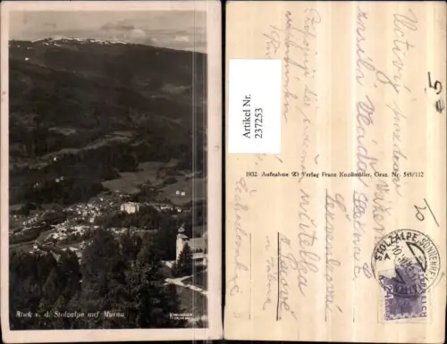 237253,Blick von d. Stolzalpe auf Murau Totale