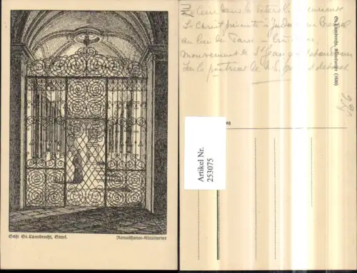 253075,Künstler AK Zeichnung Stift St. Lambrecht Renaissance-Klausurtor Gittertor pub Styria