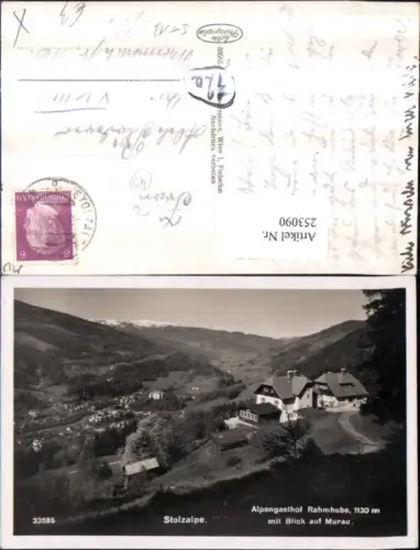 253090,Stolzalpe Alpengasthof Rahmhube m. Blick auf Murau Totale