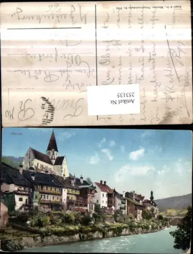 253135,Murau Teilansicht Partie an d. Mur Blick auf Kirche pub Purger u. Co 9741
