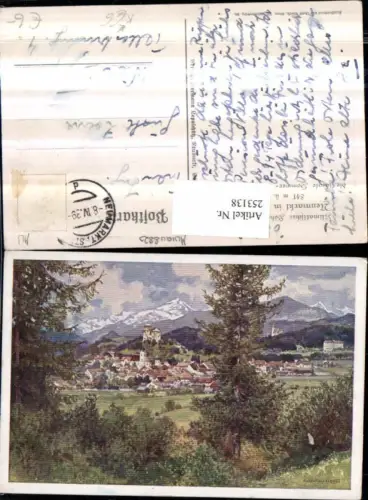 253138,Künstler AK Anton Reckziegel Neumarkt in d. Steiermark Totale m. Burg