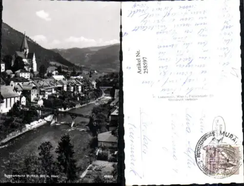 258597,Murau Teilansicht Kirche Brücke