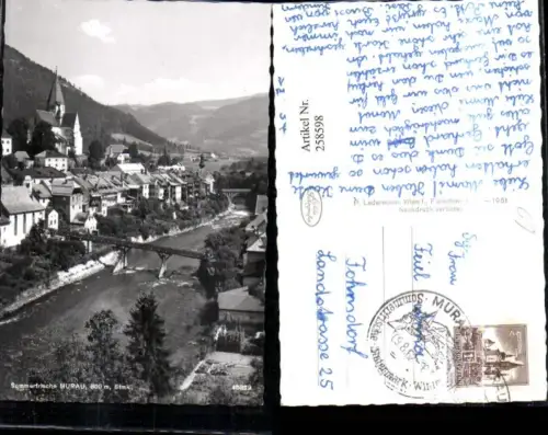 258598,Murau Teilansicht Kirche Brücke