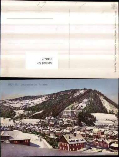 258625,Murau Totale m. Kirche u. Schloss Winterbild