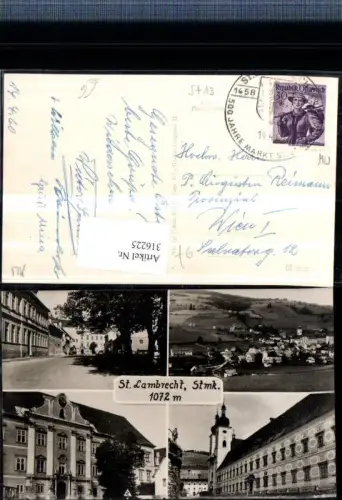 316225,St. Lambrecht Totale Stift Gebäude Straßenansicht Mehrbildkarte
