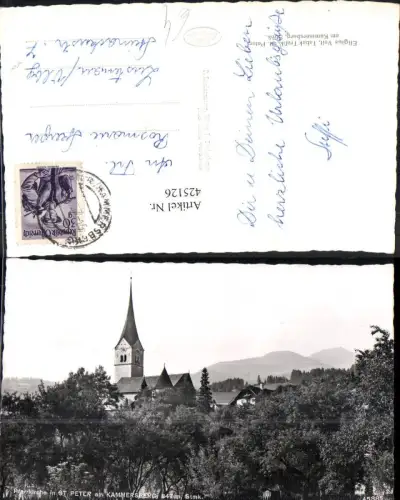 425126,Foto Ak St Peter a. Kammersberg Ansicht m. Kirche