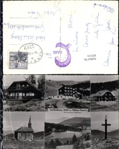 425131,Mehrbild Ak Lachtalhaus Wölzer Schönberg bei Niederwölz Tauern Gipfelkreuz Kapelle
