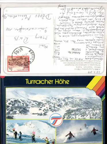 512730,Turracherhöhe b. Turrach Skifahrer Winterbilder Mehrbildkarte