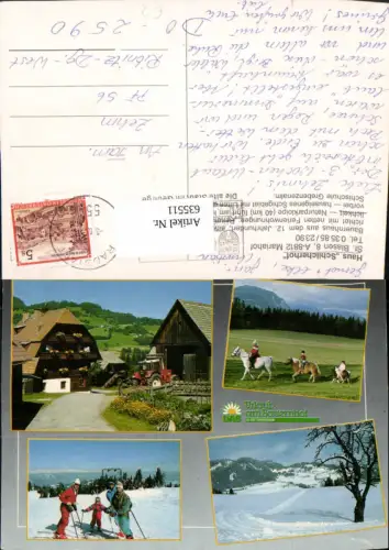 635511,Mehrbild Ak St Blasen Mariahof Haus Schilcherhof Wintersport Reiten Pferde Pony