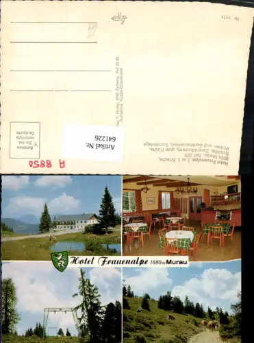 641226,Mehrbild Ak Murau Hotel Frauenalpe Kühe Rinder Berglift