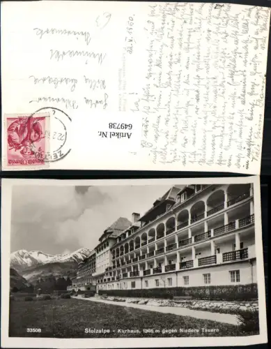 649738,Foto Ak Stolzalpe Kurhaus geg. Niedere Tauern