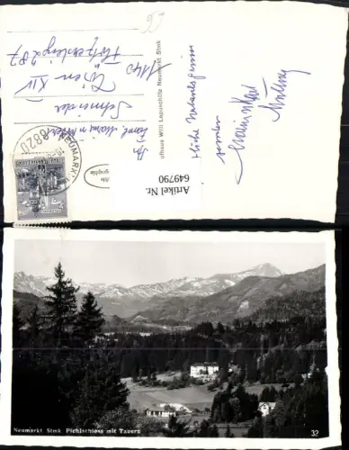 649790,Foto Ak Neumarkt Steiermark Pichlschloss m. Tauern Mariahof