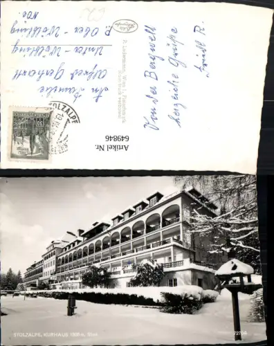 649846,Foto Ak Stolzalpe Kurhaus Winteransicht Murau