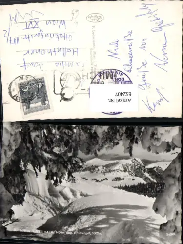 652407,Foto Ak Schönberg-Lachtal Schihütten Hinteralm geg. Spielkogel Winteransicht