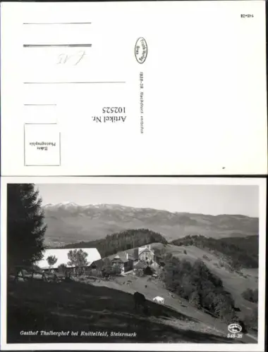 102525,Gasthaus Thalberghof Knittelfeld 1938