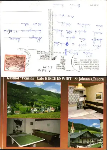 119159,St. Johann a. Tauern Gasthof Pension Cafe Kirchenwirt MehrbildAk 1992