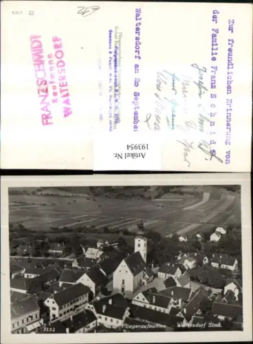 193954,Waltersdorf Teilansicht Kirche Fliegeraufnahme 3232