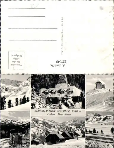 227049,Alpengasthof Schmelz Berghütten Winterbilder Mehrbildkarte