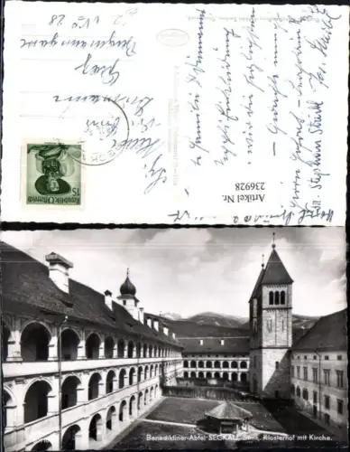 236928,Benediktiner-Abtei Seckau Klosterhof m. Kirche Arkaden Türme