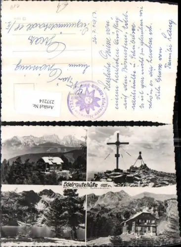237214,Edelrautenhütte Berghütte b. Hohentauern Gipfelkreuz See Mehrbildkarte