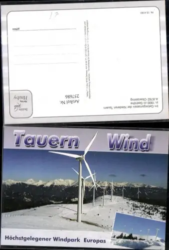 257686,Oberzeiring Windpark Windräder Windrad Winterbild Mehrbildkarte