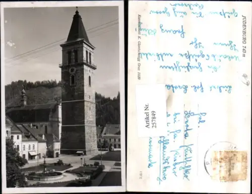 257849,Judenburg Stadtturm Turm Brunnen Kirche