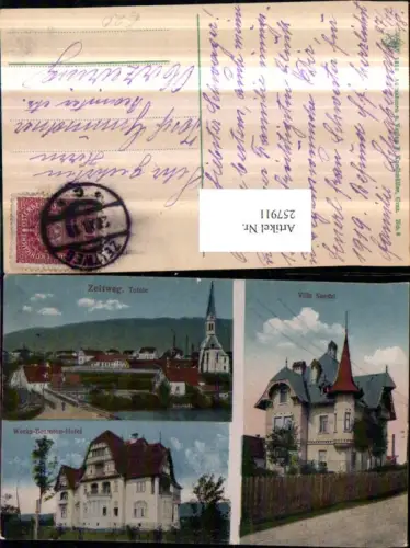 257911,Zeltweg Totale Kirche Villa Sandri Werks-Beamten-Hotel Mehrbildkarte