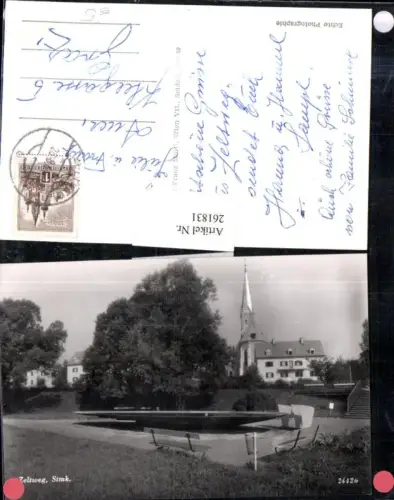 261831,Zeltweg Kirche Moderner Brunnen