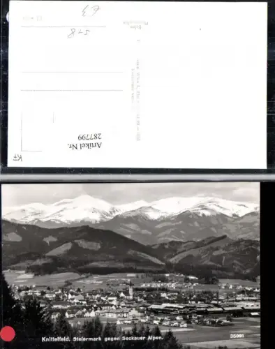 287799,Knittelfeld Totale geg. Seckauer Alpen Bergkulisse