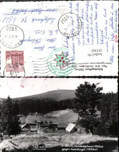 352363,Stubalpe Salzstieglhaus Berghütte geg. Speikkogel b. Weißkirchen