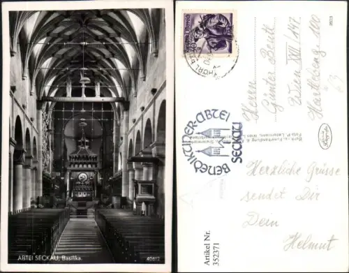 352371,Abtei Seckau Basilika Kirche Innenansicht