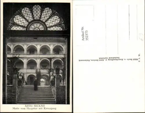 352373,Abtei Seckau Motiv vom Haupttor m. Kreuzgang Arkaden